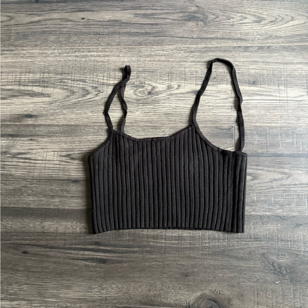 Black Crop Tank Top